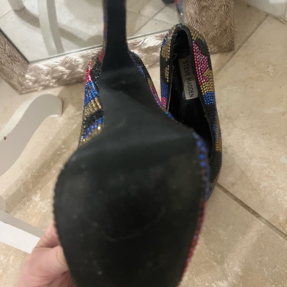 Steve Madden Black and Blue platform Embellished Heels - Picture 6 of 6